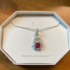 Timeless Silver and Red Stone Necklace